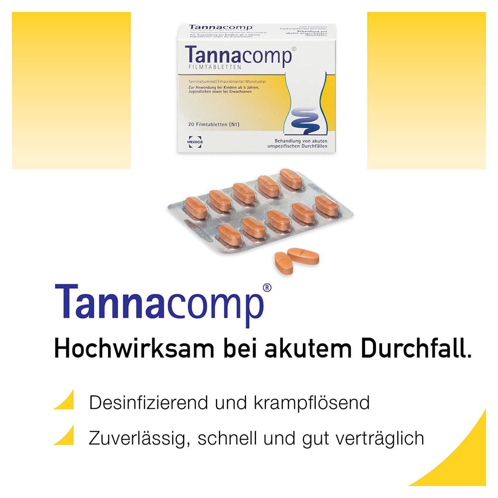 Tannacomp bei Durchfall mit krampflösender Wirkung 20 Stück