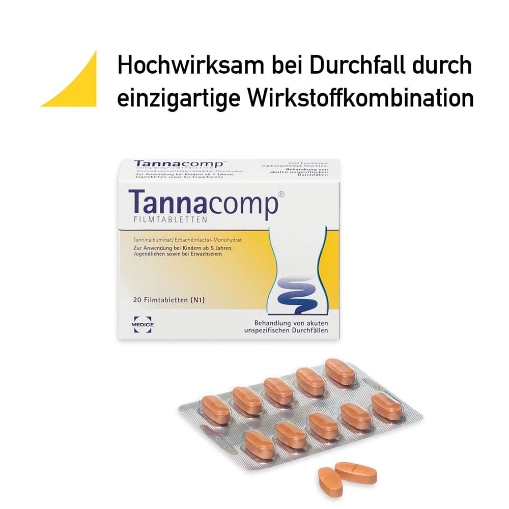 Tannacomp bei Durchfall mit krampflösender Wirkung 20 Stück