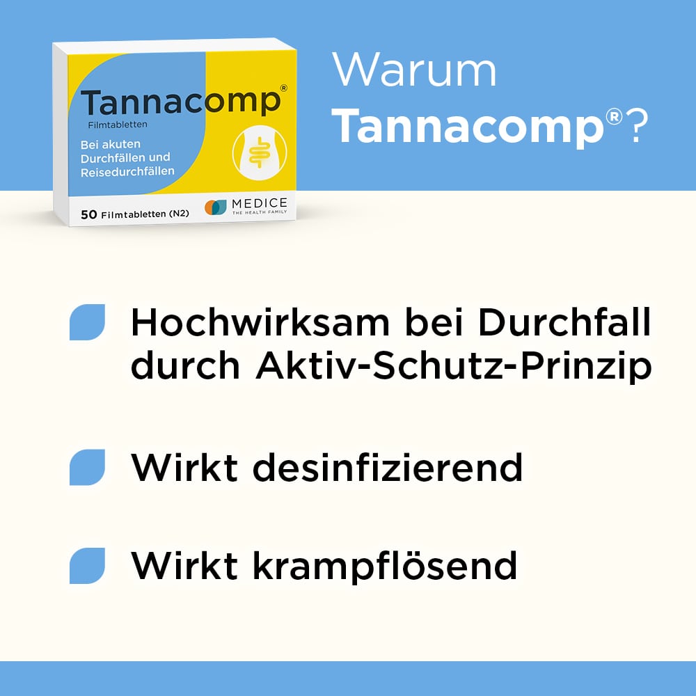 Tannacomp bei Durchfall mit krampflösender Wirkung 50 Stück